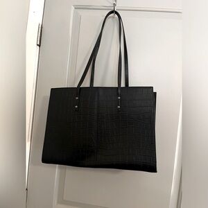 Croc leather tote bag